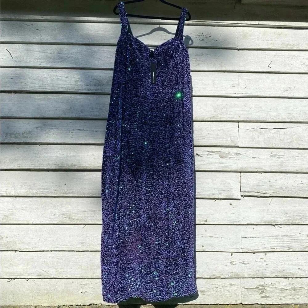 Fashion NOVA Womens Gown Sequin soft mermaid style dress Plus Size - Picture 12 of 14